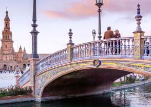 Plaza de España in December, Seville, Spain