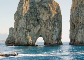 The Faraglioni rock formations of Capri, Italy