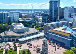 Business district in Auckland, New Zealand