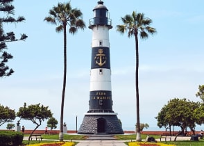 La Marina Lighthouse on Miraflores district in Lima, Peru 