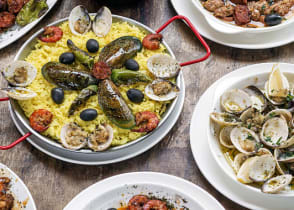 Mixed Portuguese traditional rustic tapas food