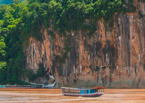 Pak Ou buddhist caves Tam ting  and Mekong River