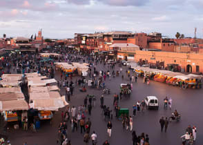 Jamaa el Fna market in Marrakech, Morocco