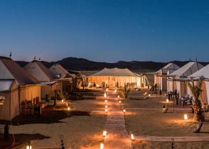 Luxury camp under the stars in Merzouga, Morocco