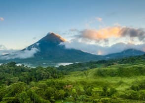 Arenal volcano in central Costa Rica at sunrise