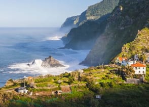 Madeira - a picturesque island covered with rocks in Portugal