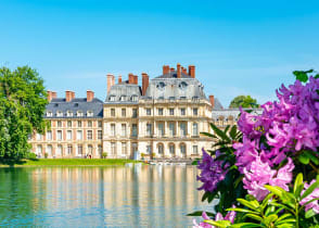 Fontainebleau Palace and park outside Paris in spring