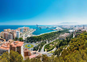 Aerial view of Malaga, Spain.