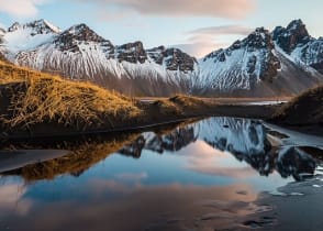 Vesturhorn Mountain in Iceland