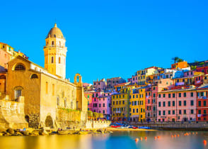 Colorful Vernazza on the Mediterranean in the Cinque Terre, Italy