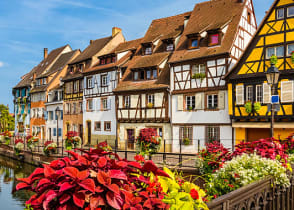 Traditional houses in the town of Colmar in France.