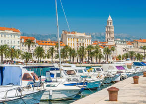 View of the harbor and promenade of Riva, Split, Croatia