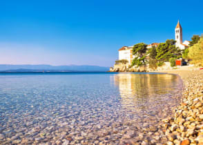 Pebble beach in Bol, Island of Brac, Dalmatia, Croatia