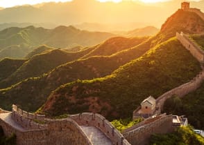 The Great China Wall at sunset