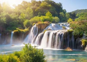 Waterfalls in Krka National Park, Croatia.