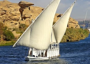 Sailing on the Nile in traditional Dahabiya