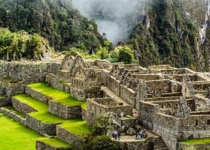 View of the ancient city of Machu Picchu in Peru