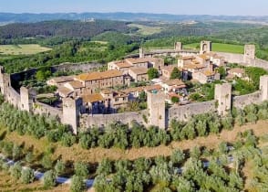 Monteriggioni, medieval town on a hill in Tuscany, Italy