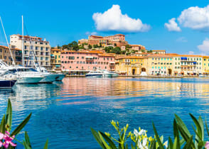 The town and port of Portoferraio on Elba Island, Italy