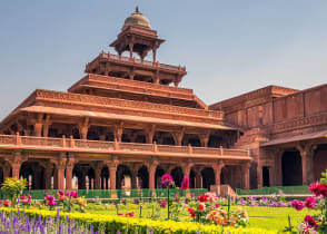 Ancient abandoned city of Fatehpur Sikri n the Agra district of Uttar Pradesh, India.