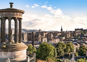 View of the city of Edinburgh from Carlton Hill, Scotland