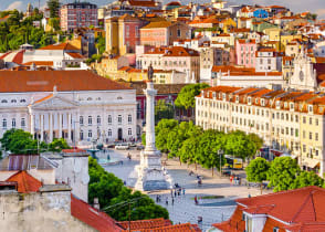 View over Rossio Square, Lisbon, Portugal