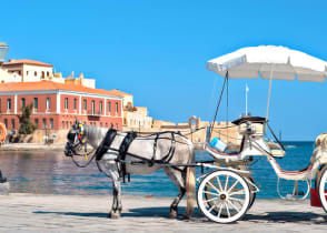 Horse carriage in Chania, Crete, Greece