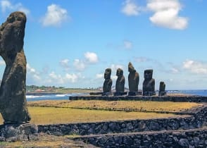 Moais on Easter Island, Chile