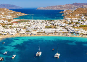 View of Mykonos Island in Greece