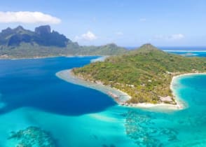 Aerial view of Islands in the French Polynesia 