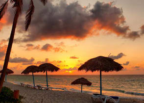 Sunset at Varadero beach in Cuba