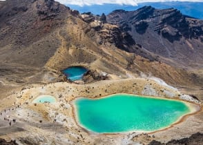 Lake and volcanic landscape in Tongariro National Park, New Zealand