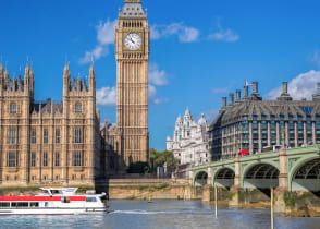 The Big Ben and Houses of Parliament in London, England