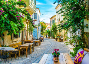 Beautiful town of Alacati in Turkey