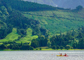 Kayaking the Sete Cidades on Sao Miguel Island in the Azores, Portugal