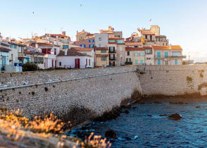 Coastal village and fortification of Antibes on the French Riviera in France.