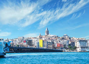 View of Galata Tower in Istanbul, Turkey