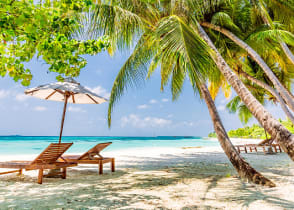 Romantic tropical beach in Fiji