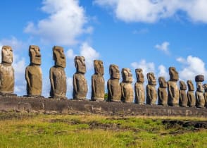 Moai statues on Easter Island, Chile