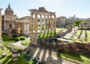 The Roman Forum in Italy at sunrise