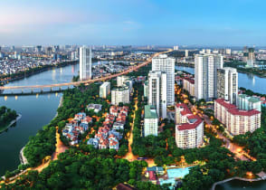 Aerial view of Hanoi in Vietnam
