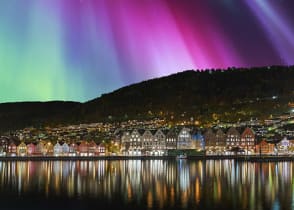 Northern lights over Bergen, Norway