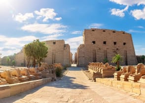 Sphinx alley in Karnak temple complex, Luxor, Egypt