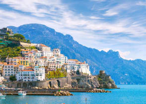 Town of Amalfi on the mediterranean coast in Campania, Italy.