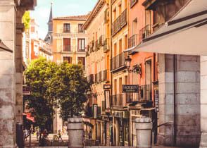 Medieval architecture of the Habsburg quarter, Madrid, Spain