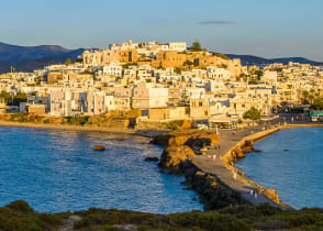 Aerial view of Naxos in Greece.