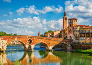 Ponte Pietra bridge in Verona, Italy