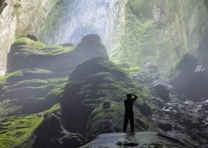 Cave entrance in Son Doong cave in Phong Nha-Ke Bang National Park, Quang Binh province, Vietnam.