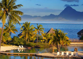 Tropical beach view in Tahiti