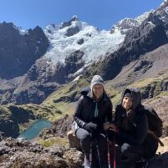 Travelers hiking in Latin American mountains